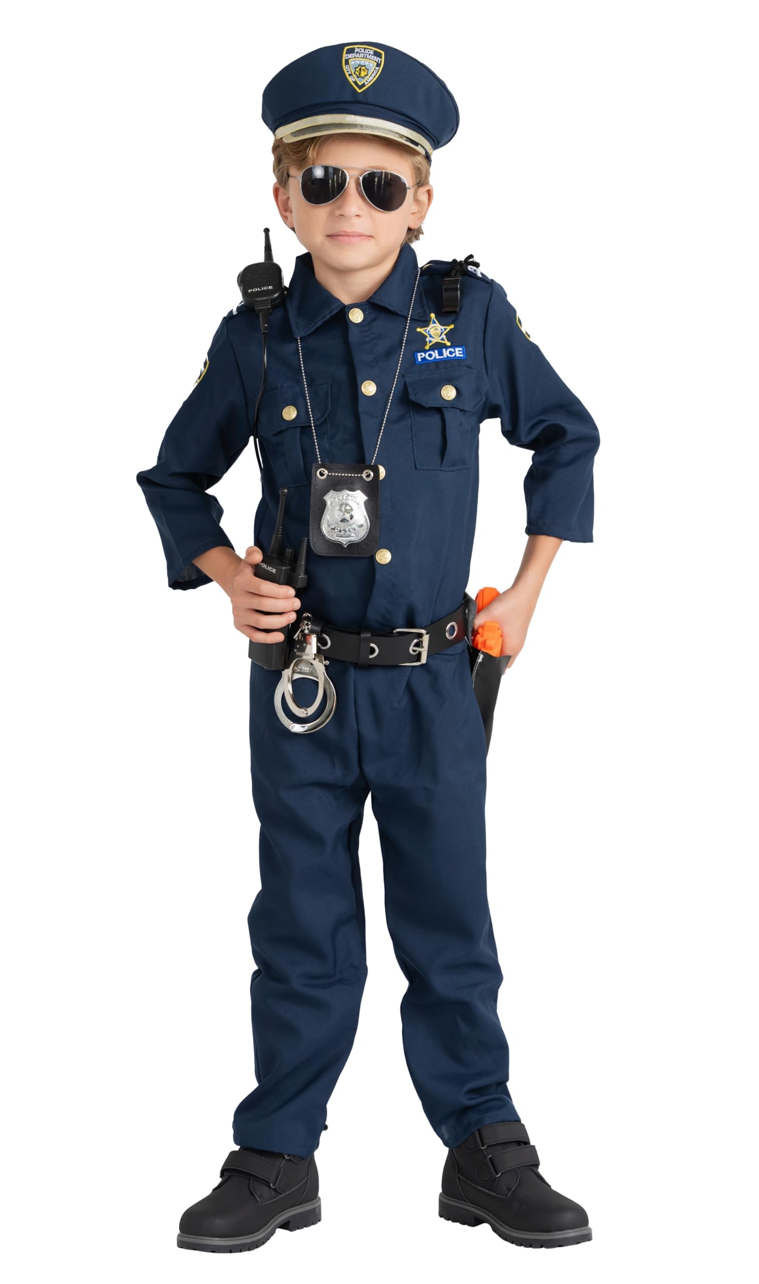 Dress Up America Police Costume for Kids – Cop Uniform Set with Accessories | Re