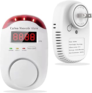 DYWL SECURITY Carbon Monoxide Detector,Carbon Monoxide Detector Plug in wall,LED Audible/Visual Alarm(Deaf-accessible), Digital Screen, Plug-and-Play – 1 pc