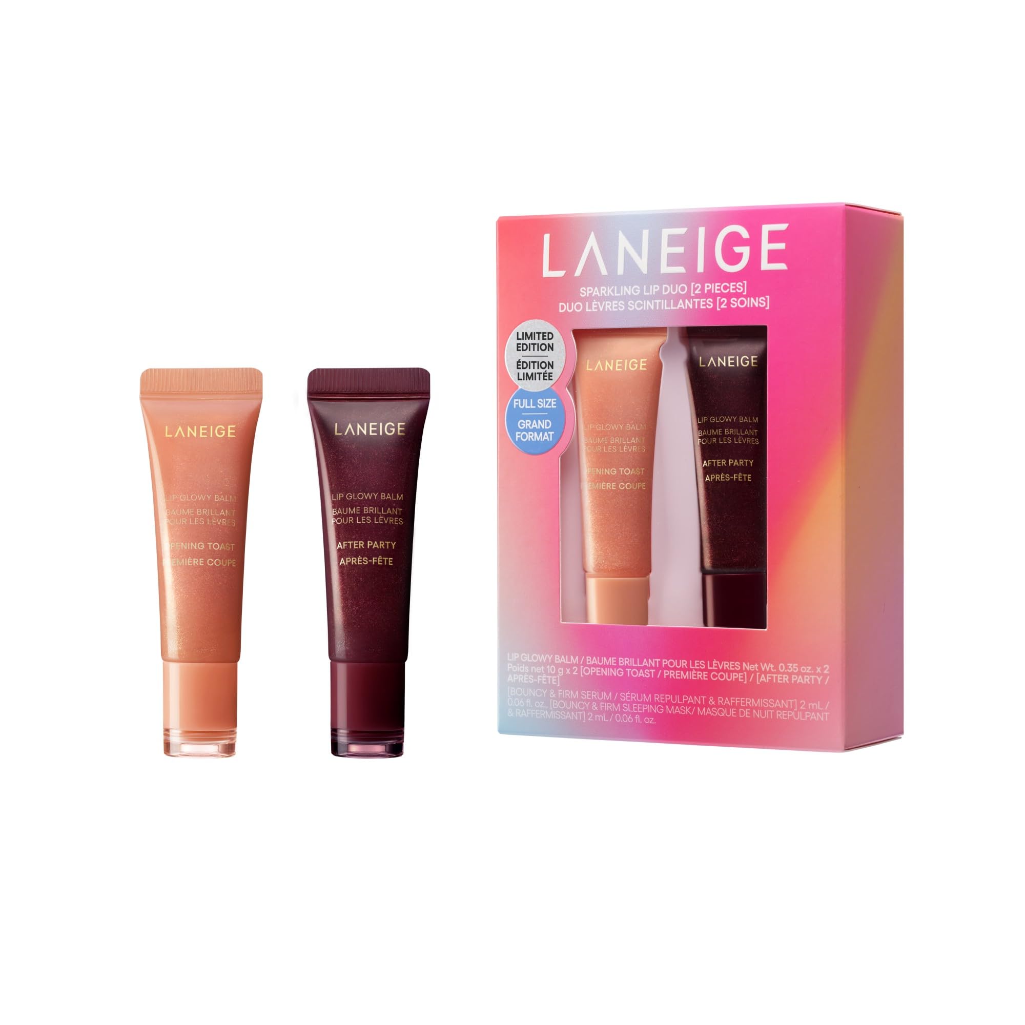LANEIGE Lip Glowy Balm | Sheer Tinted Lip Treatment Balm Tube | With Shea & Muru