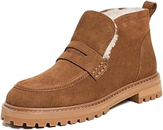 SOVANYOU Womens Platform Ankle Boots Chunky Heel Loafer Booties Slip On Short Boots