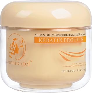 Aomimegel Collagen Repair Hair Mask for Dry Damaged Hair, 10.15 oz | Deep Conditioning Hair Treatment with Keratin and Argan Oil, Helps Moisturize, Detangle and Smooth Frizz for All Hair Types