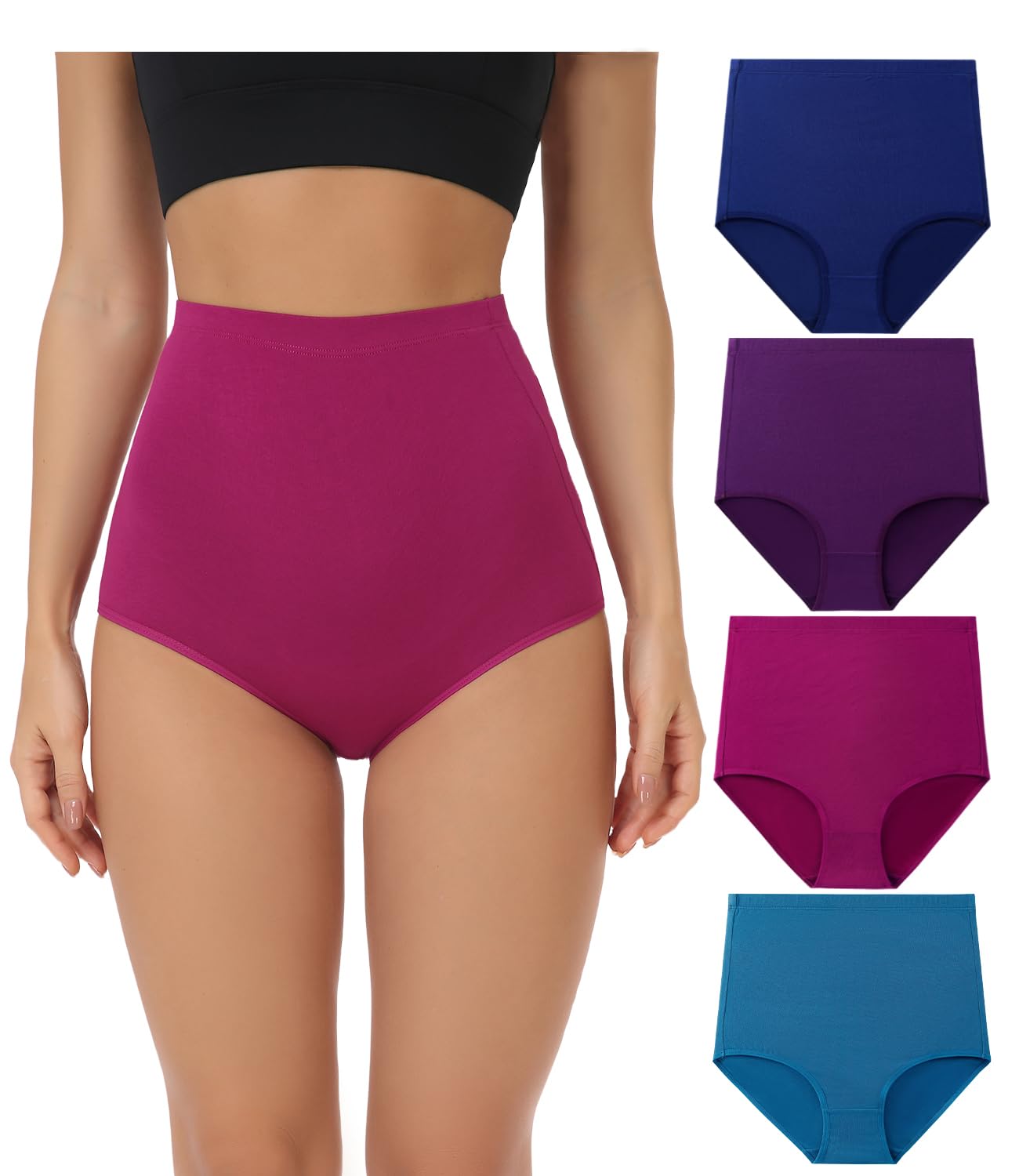wirarpa Women's Super High Waisted Briefs Underwear Cotton Full Coverage Panties
