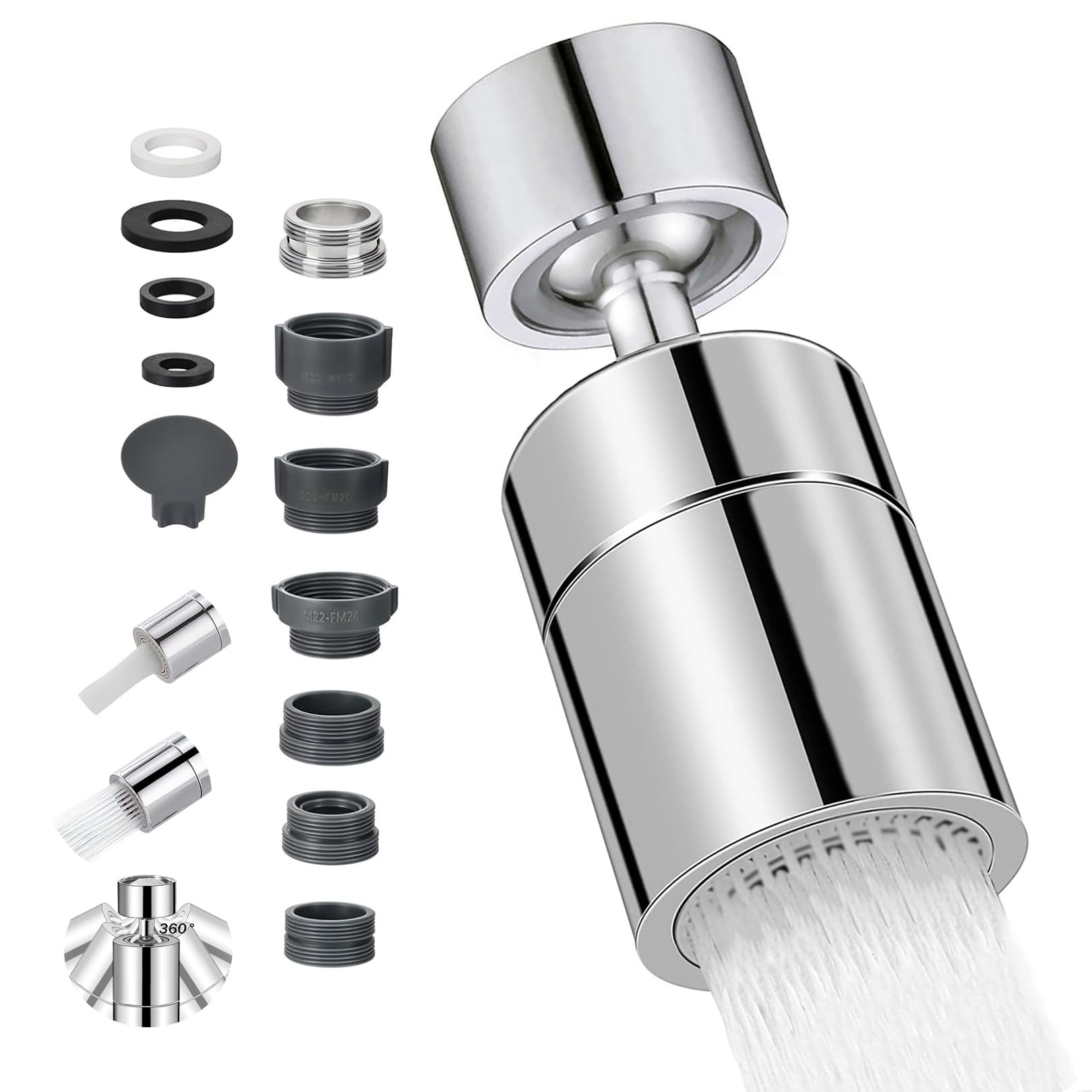 Kitchen Tap Spray Head, 360° Swivel Spout Kitchen Sink Tap, Tap Faucet Attachmen