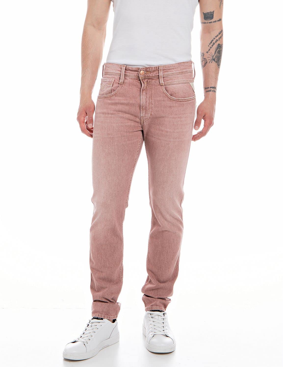 REPLAY Jeans Man Anbass Slim fit Hyperflex White Shades with elastic