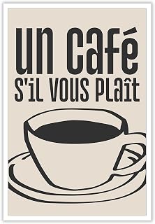 JMGHKL Un Cafe S'Il Vous Plait Funny Coffee Themed Wall Art Decor Modern Wall Decor for Home Bedroom Dorm 8 x 12 Inch No Frame