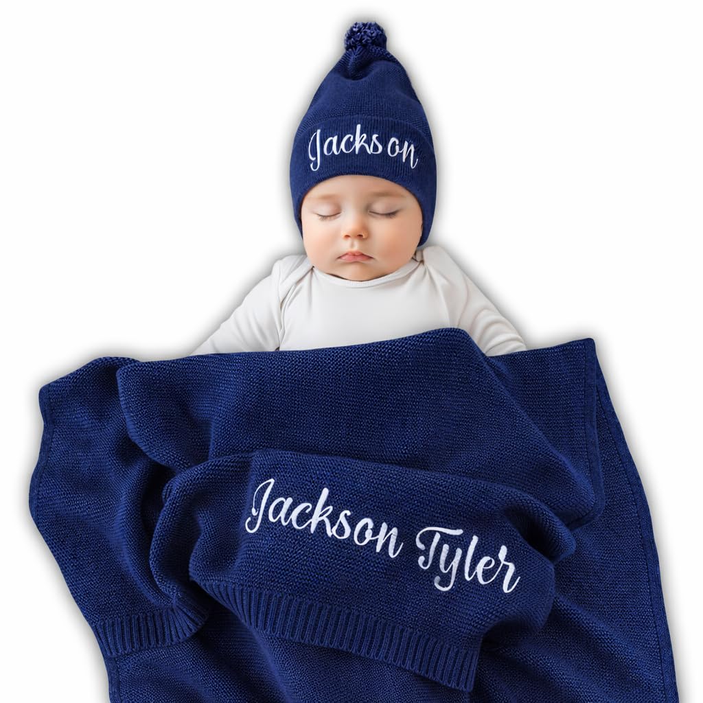 Personalized Baby Blanket, 100% GOTS Organic Certified, Customized Swaddle Blank