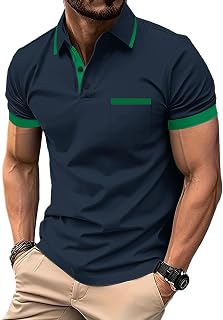 zitysport Polo Shirts Men Short Sleeve Sport Tennis Shirt Breathable Functional with Pocket Shirts Summer Golf Outdoor Slim Fit Polo Shirt Men Golf Chest Pocket Regular Fit Tshirt