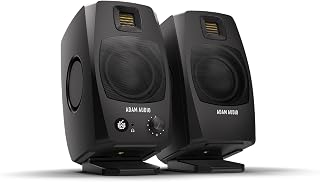 ADAM Audio D3V Active Desktop Studio Monitor Speakers - Black | USB-C, D-ART Tweeter, 3.5in Woofer, 240W, 45Hz-23kHz, 97dB SPL, Balanced TRS, Headphone Out