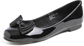 Feversole Women's Round Toe Cute Bow Trim Ballet Flats, Decorated Round Toe Ballerinas with Bow for Pretty Women