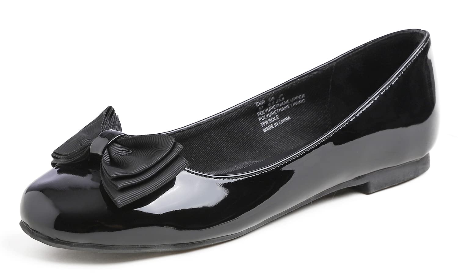 Feversole Women's Round Toe Cute Bow Trim Ballet Flats, Decorated Round Toe Ball