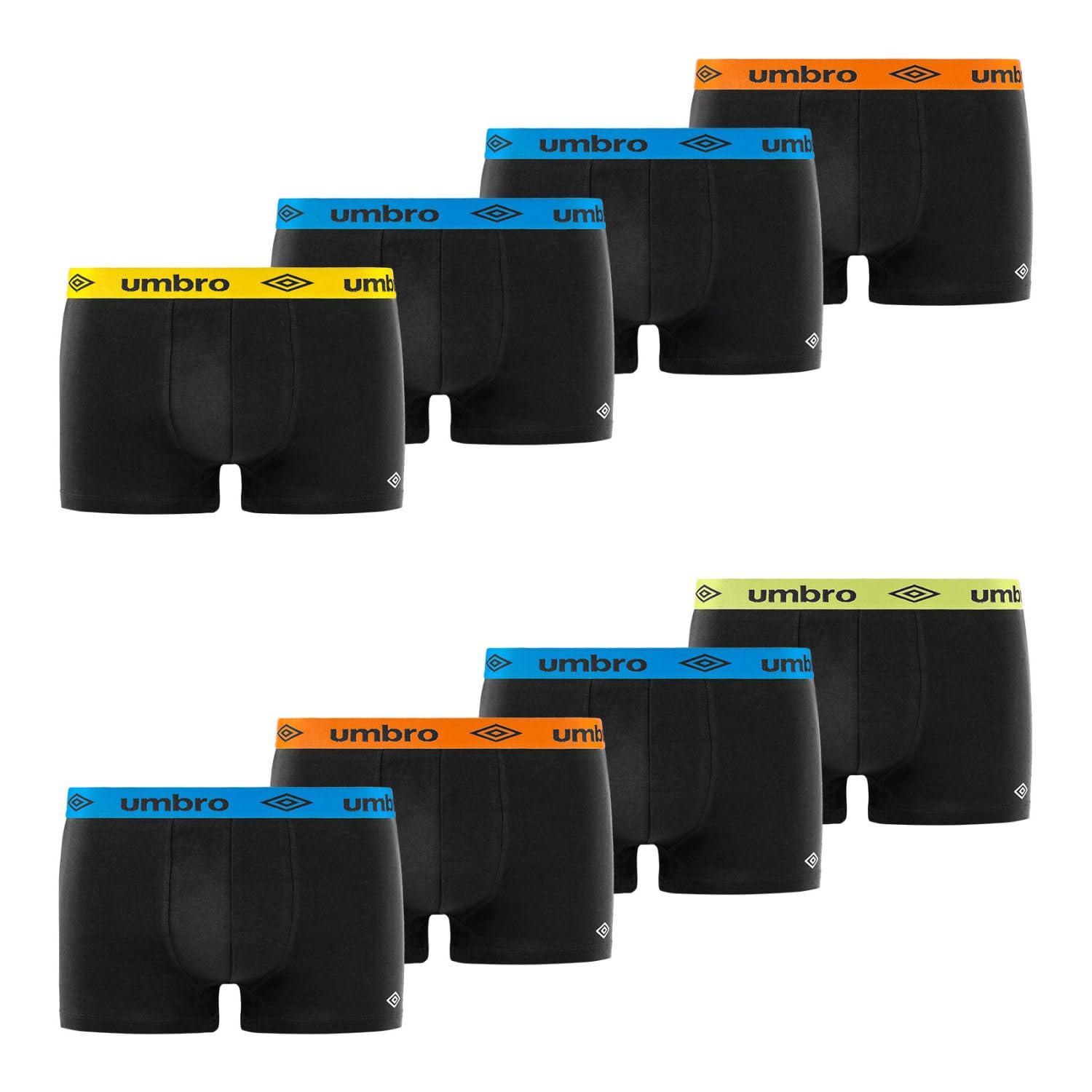 Umbro Men's Boxer Briefs Cotton, Set of 8, Black A4 (XL)
