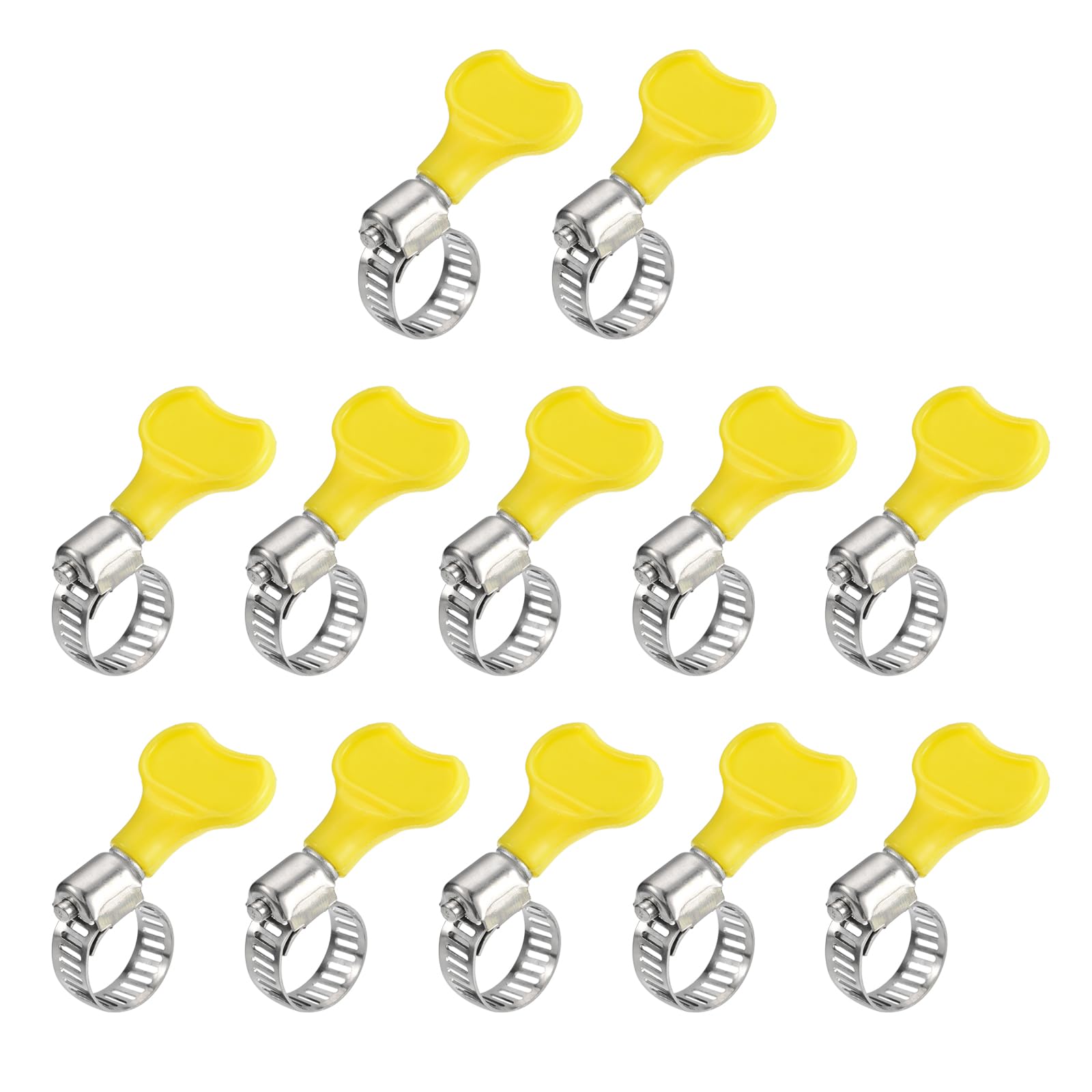 Worm Gear Hose Clamps, 12 Pcs 3/8" - 5/8" Key Type Adjustable Stainless Steel Ho