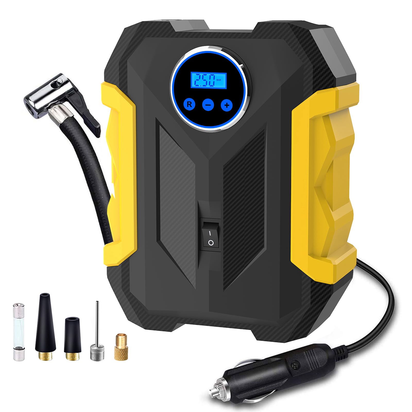 Digital Air Compressor for Car Auto Pump Portable Tire Inflator with LED Light D