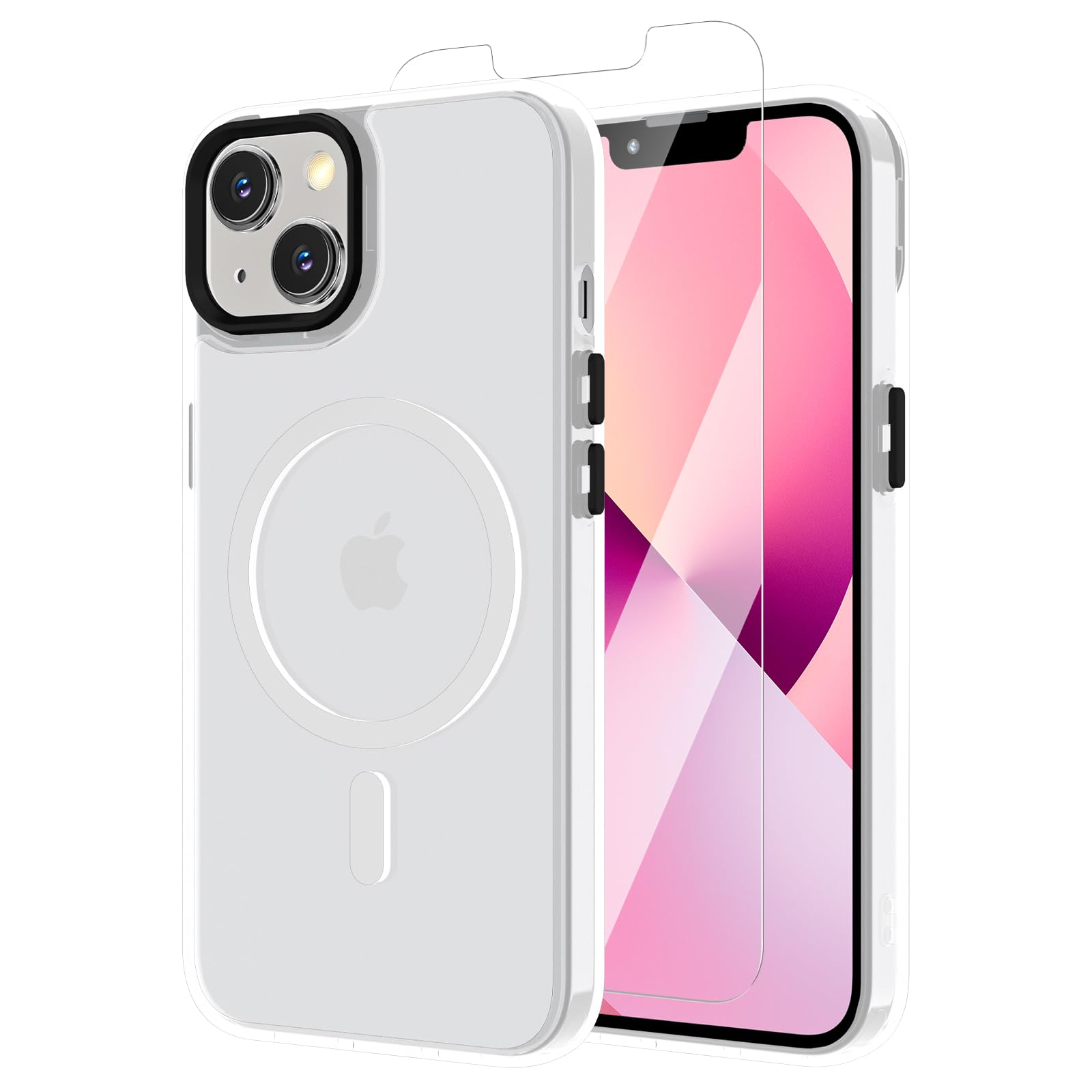Magnetic Case for iPhone 13, iPhone 14 with Screen Protector, [Compatible with M