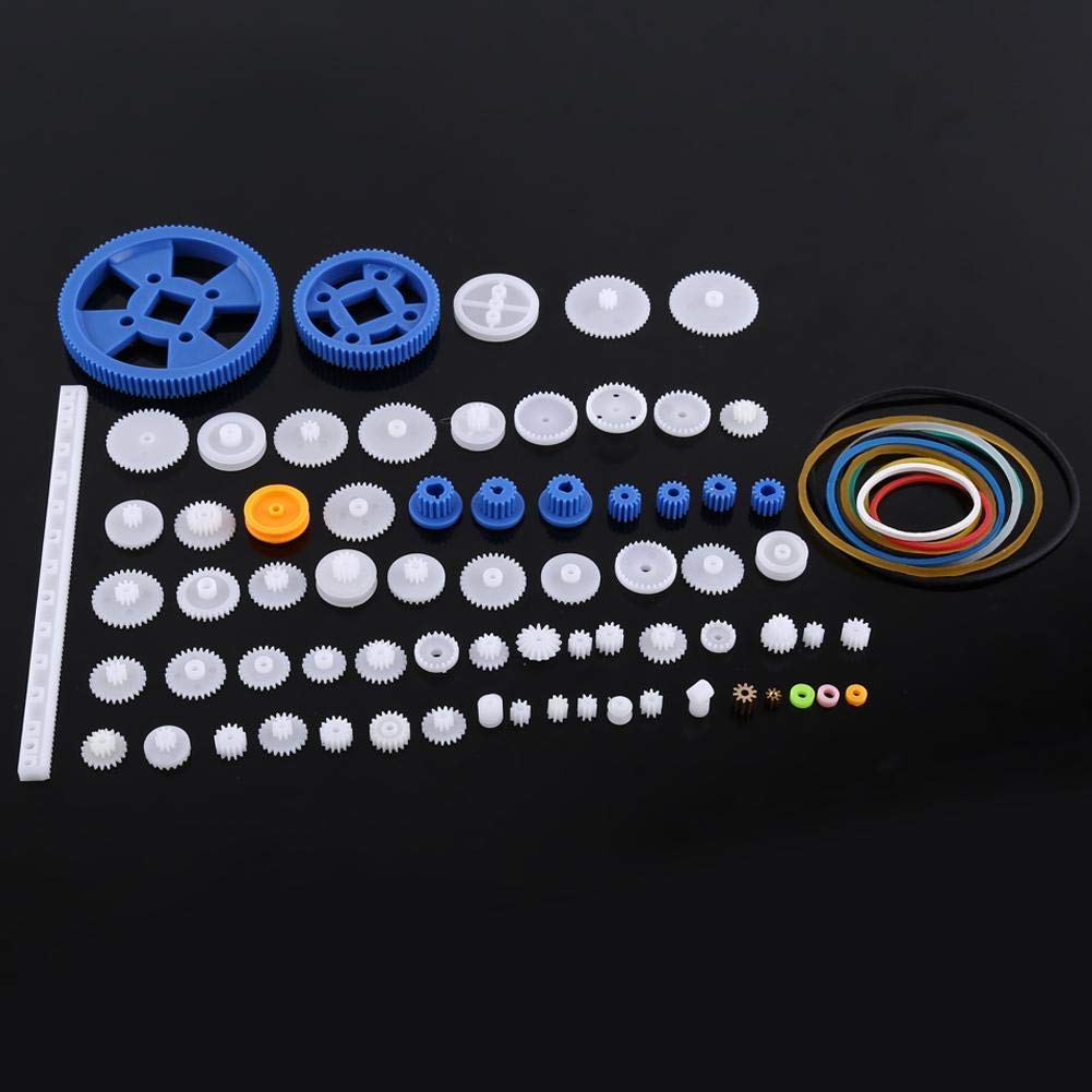 Plastic Gears Set, Pulley Belt Kits, Crown Gear Set, Robot Motor Toy DIY Parts, 