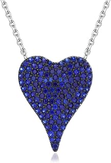 14K Gold Plated Silver Pave Birthstone Pendant Necklace for Women