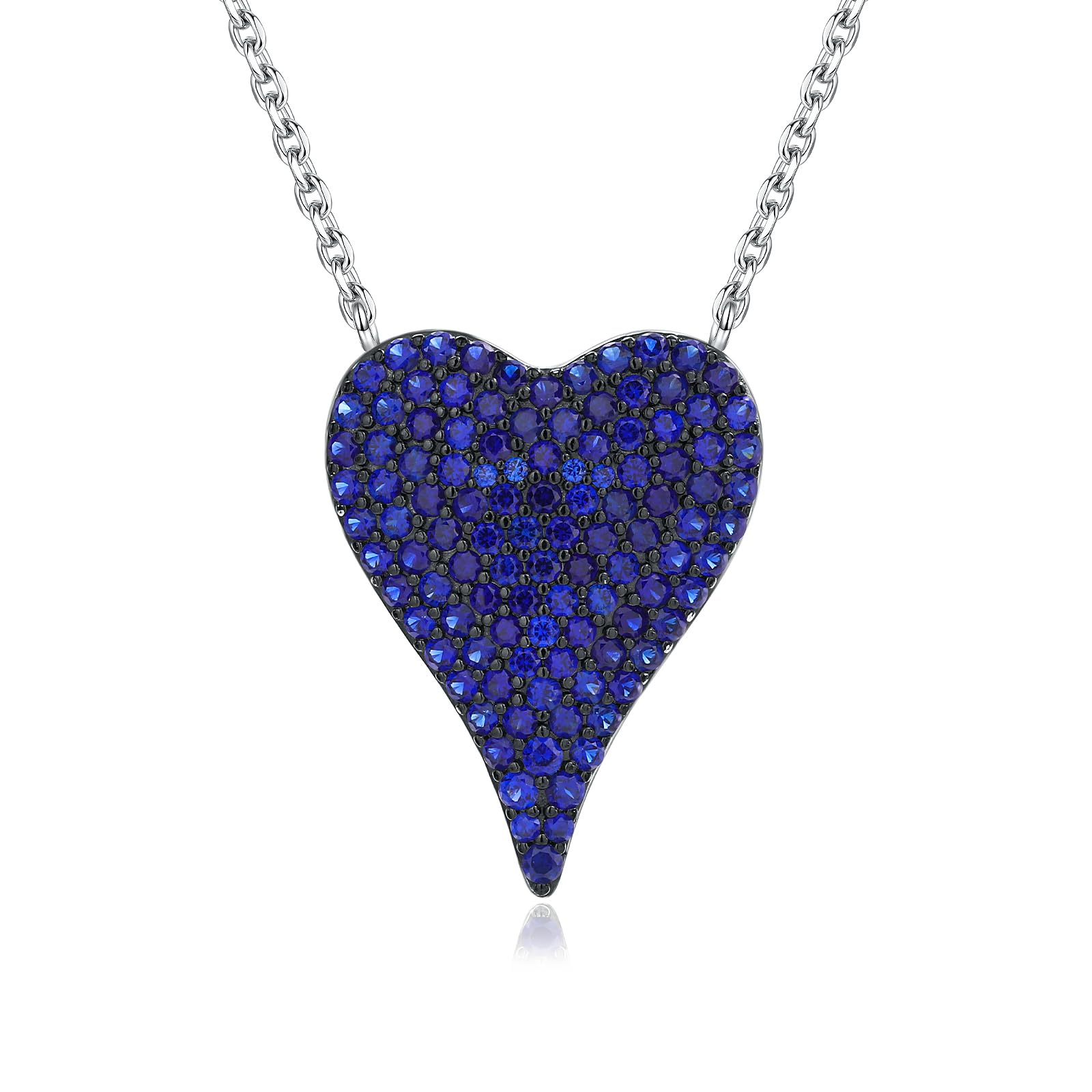 14K Gold Plated Silver Pave Birthstone Pendant Necklace for Women