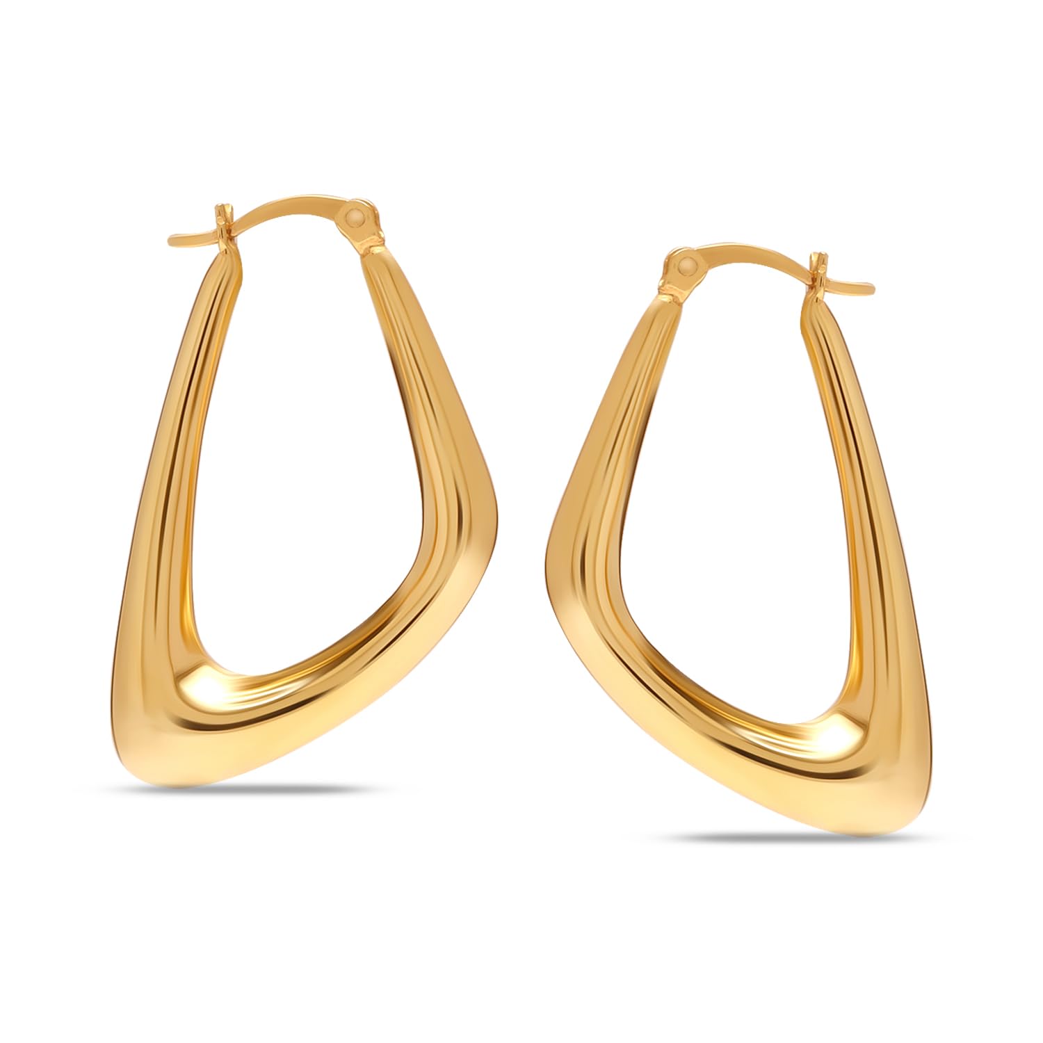 LeCalla 925 Sterling Silver Chunky Hoop Earrings | Italian Design Shrimp Earring