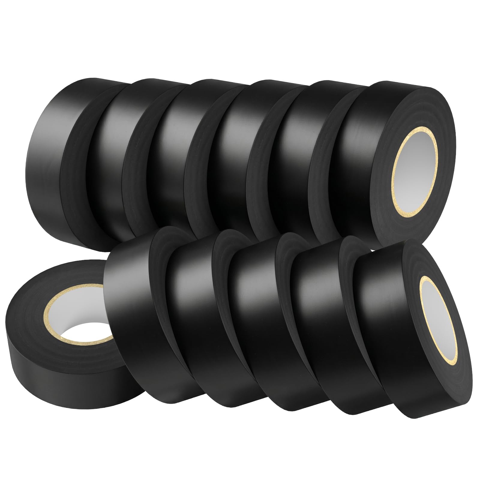 SWRT 0.75" x66ft 12 Pack Electrical Tape, Waterproof Flame Retardant