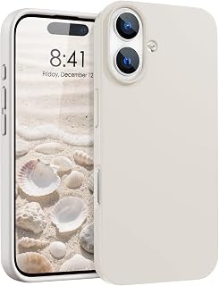 iPhone 17 Silicone Case, Lightweight Phone Case, Smooth Matte Finish, Antique White