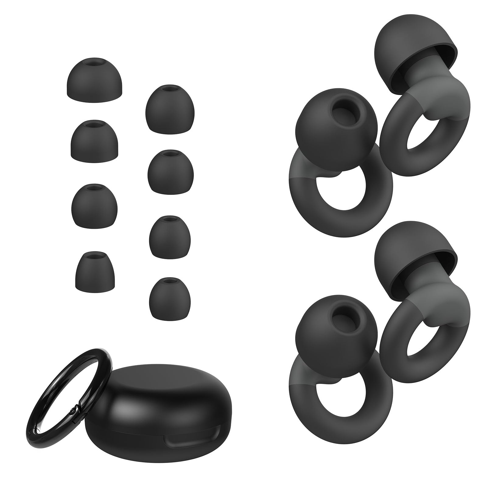 JUSTRVN Ear Plugs for Sleeping, 2 Pairs of Reusable Earplugs for Noise Reduction