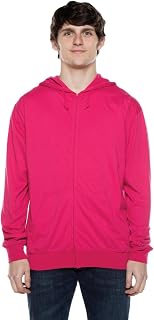 Cottonhood Lightweight Jersey Full Zip Hoodie for Men, Soft Long Sleeve