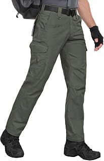 Zoofly Men's Cargo Pants Ripstop Water Resistant Hiking Work Pants Outdoor Multi Pockets Army Tactical Pants (Not Belt)