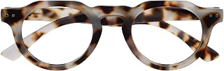 OPULIZE RIO Reading Glasses Anti Blue Light – Frame with Flat Top Edge – Spotted Brown – Men and Women – Spring Hinges – B53-2 – +1.00