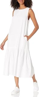 Amazon Brand - Women's Ilana Loose Sleeveless Wide-Hem Poplin Maxi Dress by The Drop