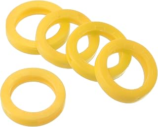 Key Cap Cover Ring, Pack of 5 0.95 inch Key Identification Cover Coding Tag Marker Round Silicone Sleeve for Office House Apartment Yellow