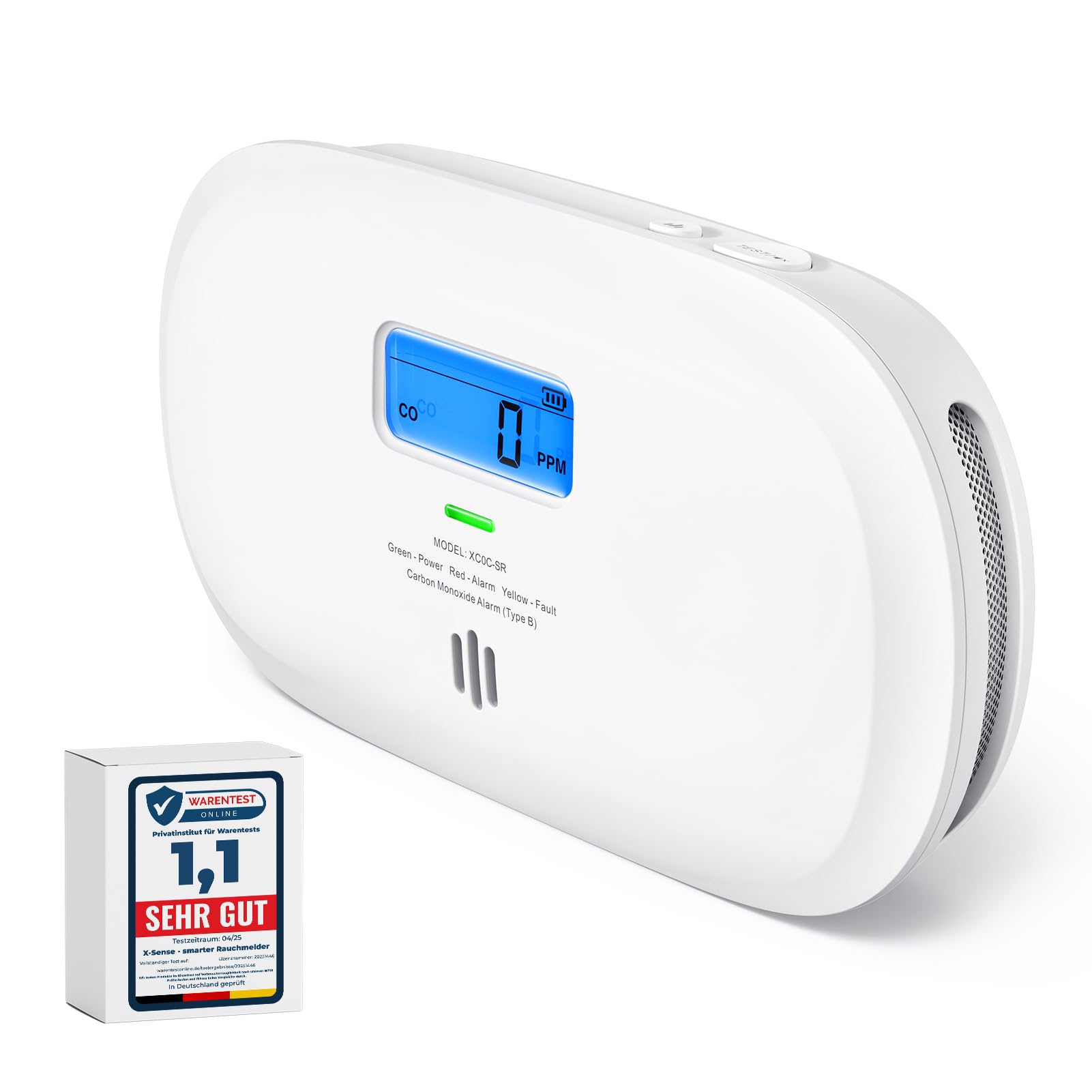 X-Sense XC0C-SR Carbon Monoxide Detector, TÜV Rheinland Certified, 10 Year | TÜV