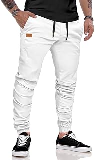 JMIERR Men's Jogging Bottoms Cotton Breathable with Pockets