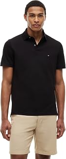 Tommy Hilfiger Men’s Short Sleeve Regular Fit Polo Shirt with Button Placket