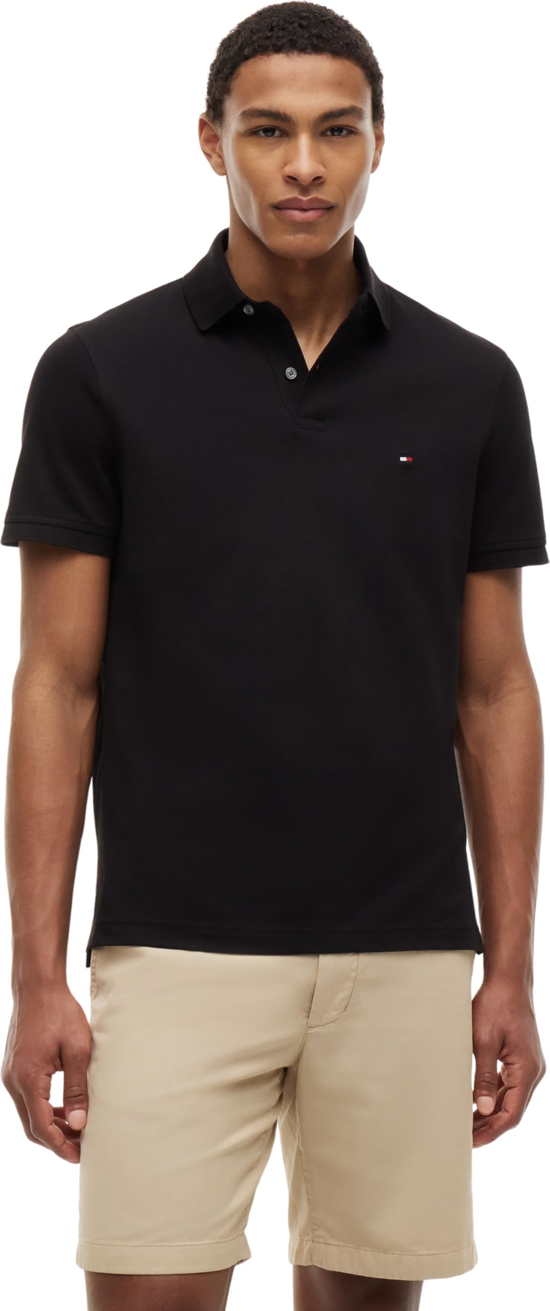 Tommy Hilfiger Men’s Short Sleeve Regular Fit Polo Shirt with Button Placket