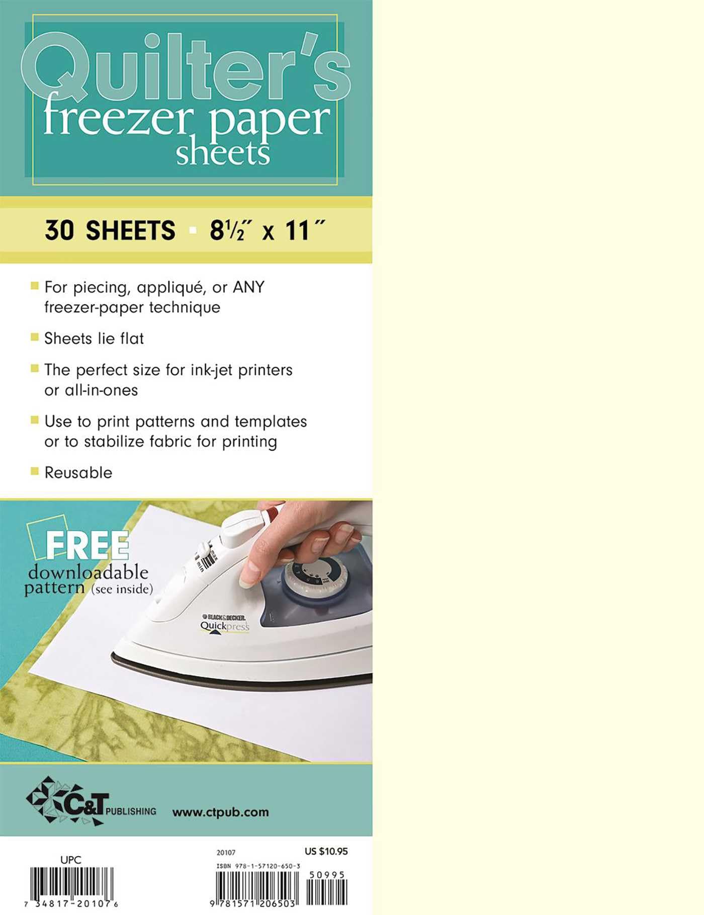 Quilter's Freezer Paper Sheets: 30 Sheets, 8 1/2" x 11"