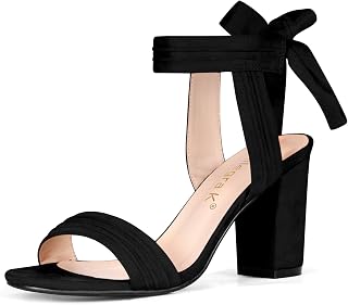 Allegra K Ux Us G17070300ux0084 Women's Ankle Tie Heels Sandal