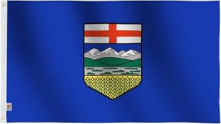 Double Sided Canada Alberta Flag 3' X 5' Large,100D Thick Polyester Quadruple Stitched Fly Ends- Indoor/Outdoor Canadian Province AB Flags 36x60inch Yard Decoration