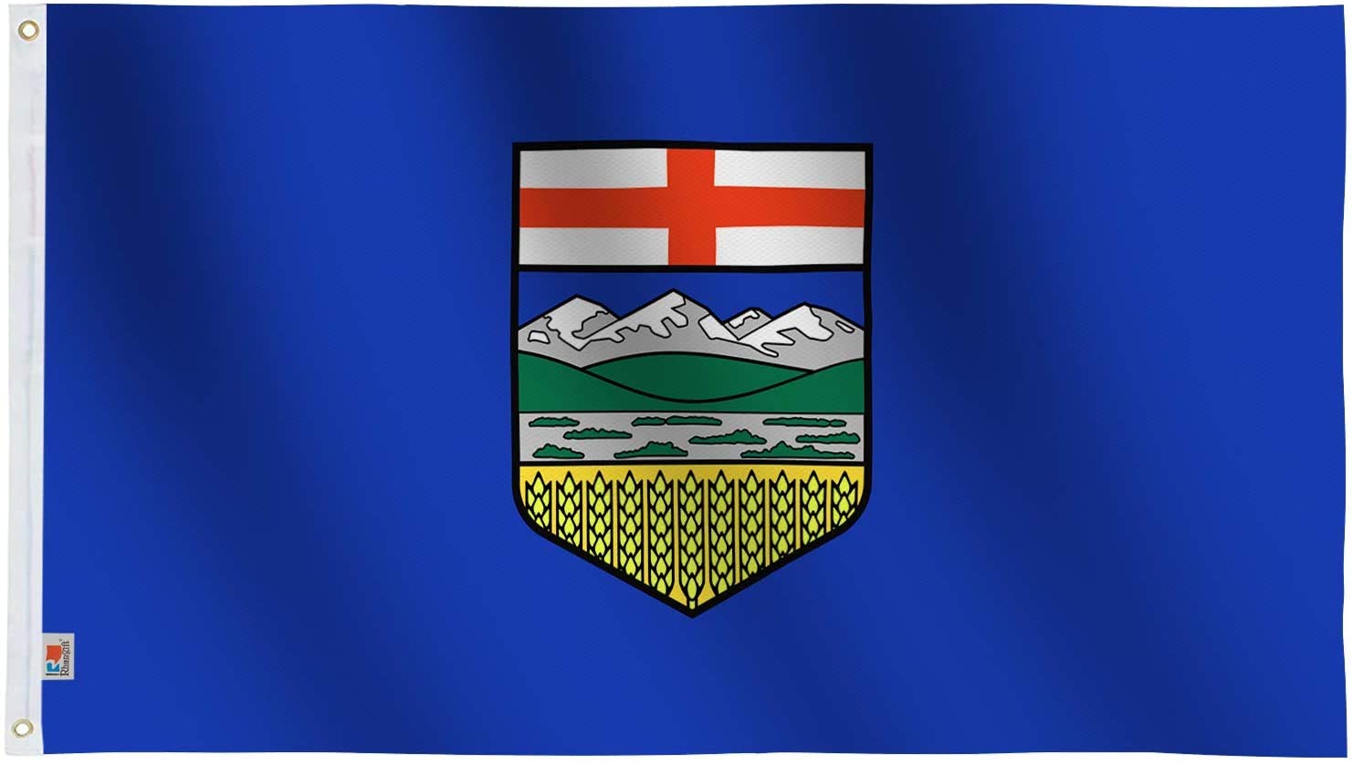 Double Sided Canada Alberta Flag 3' X 5' Large,100D Thick Polyester Quadruple St