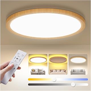 Antree Led Ceiling Light, 13.6 sq ft (6 tatami), 28 W, Japanese Style, Wood Grain, Dimmable, Indirect Light, Night Light, 3,600 lm, Ceiling Light, Remote Control, Smartphone App Operation