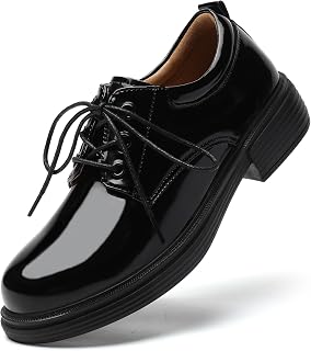 OKJ Oxford Shoes for Women Black Dress Lace Up Formal Work Uniform Shoes