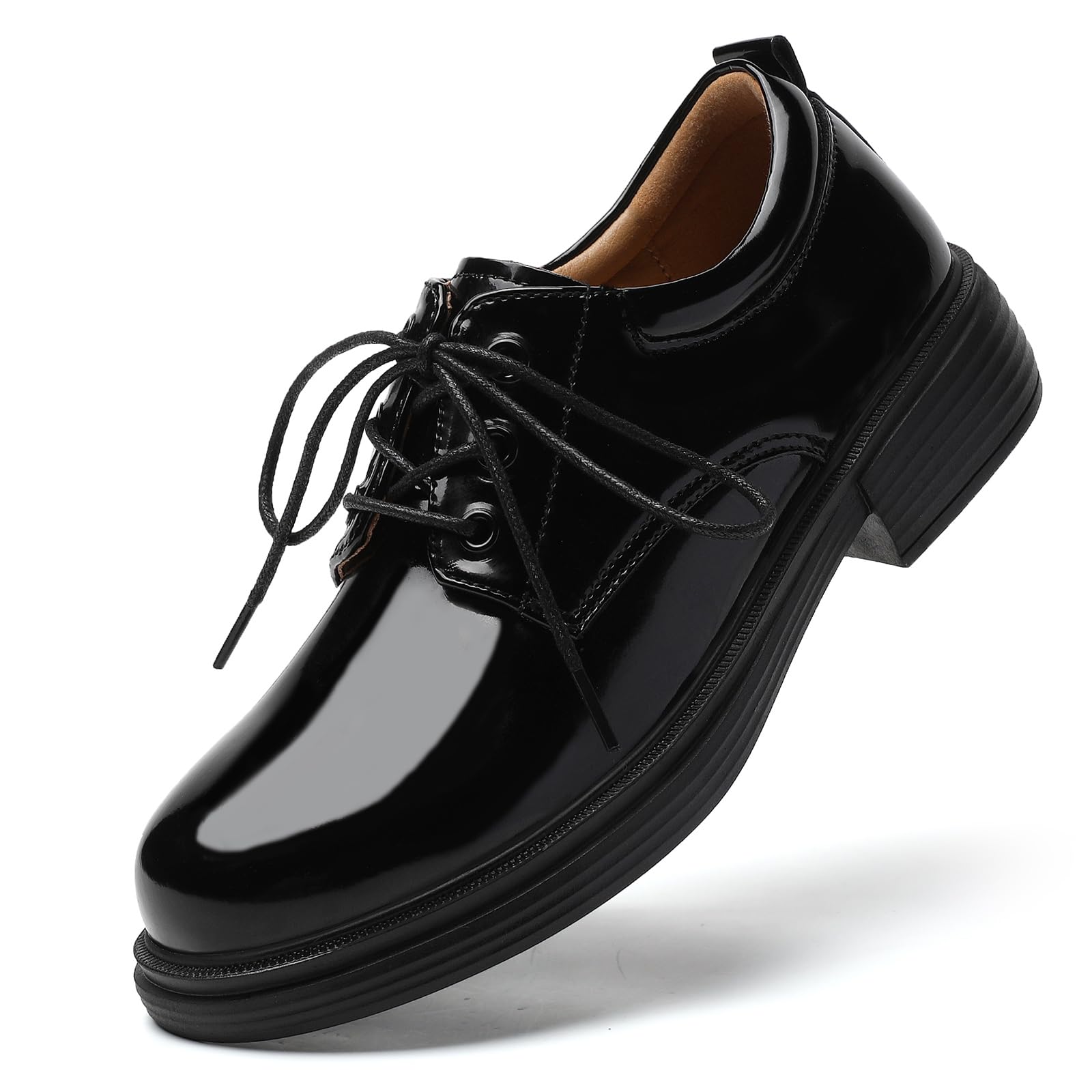 OKJ Oxford Shoes for Women Black Dress Lace Up Formal Work Uniform Shoes