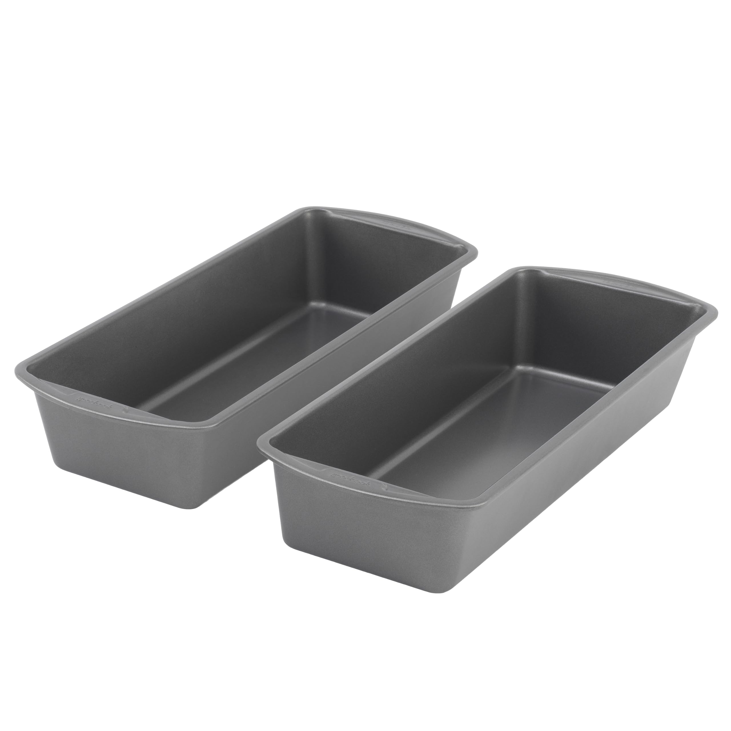 GoodCook Set of 2 Extra Large 13" x 5" Nonstick Steel Bread Loaf Pans, Gray - Se