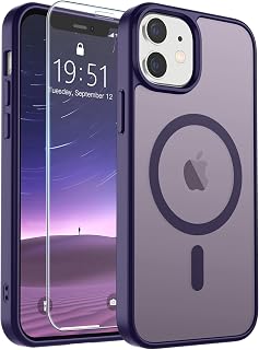 supfine iPhone 12 / iPhone 12 Pro Magnetic Case (Compatible with MagSafe) (Military Grade Drop Protection) Slim Translucent Matte Shockproof Case for Women Men and Girls