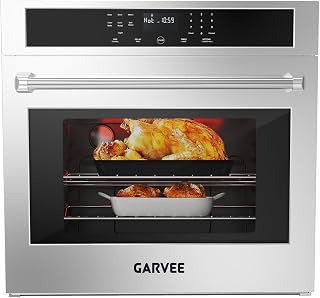 Garvee 30 Inch Electric Single Wall Oven, 4.8 Cu.Ft Built-in | Convection Oven, Bake Broil Rotisserie Functions, Safety Lock