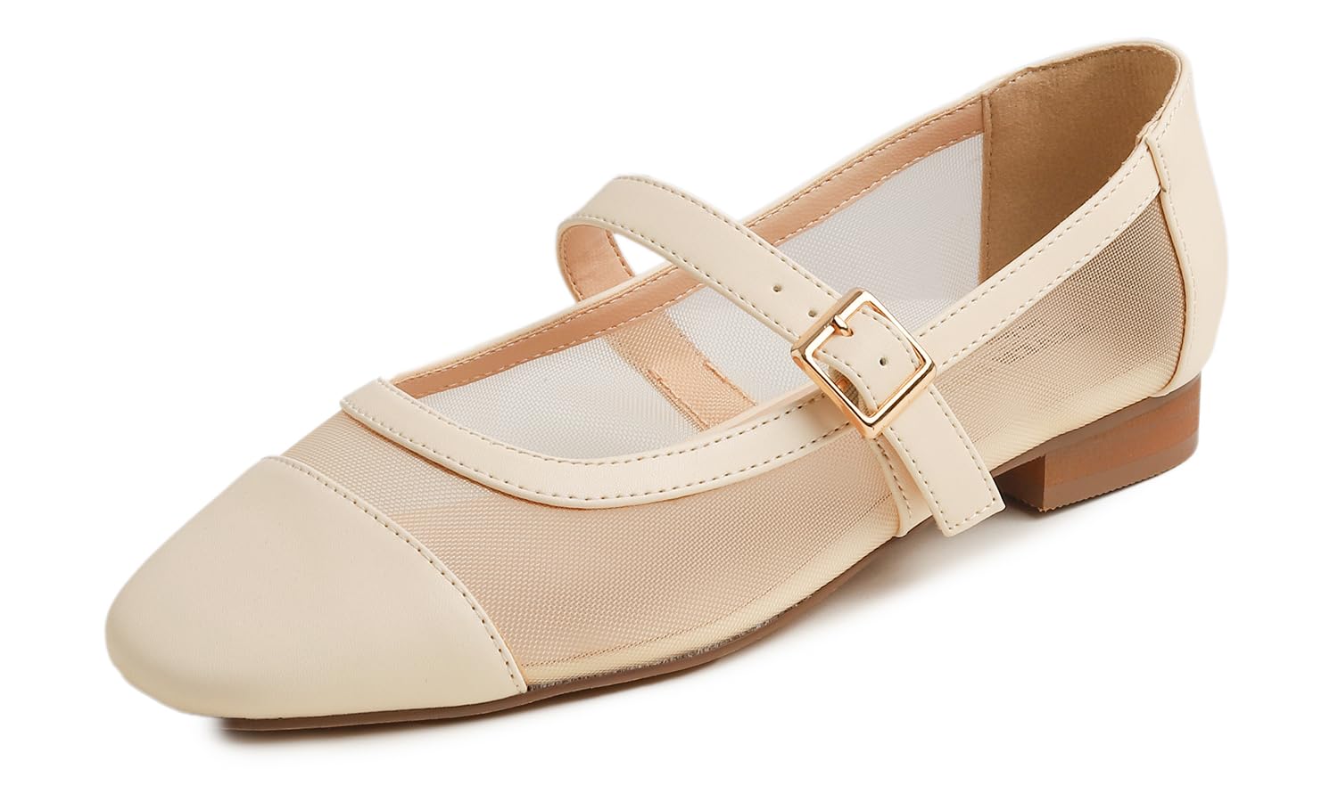 Feversole Women's Square Toe Mary Jane Fashion, Square Toe Easy Buckle Low Heel 