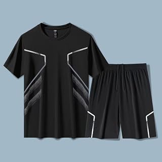 mens active tracksuit lightweight quick dry cool sports set athletic outfit for running training