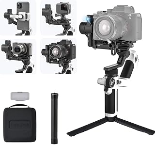 FeiyuTech SCORP Mini 2 Combo Camera Gimbal with Built-in AI Tracking | All-in-one 3-axis gimbal with gesture control, touchscreen and quick release for cameras, action cams and smartphones,White
