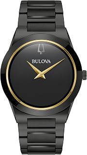 Bulova Mens Modern Millenia Black Ion Plated Stainless Steel 2-Hand Quartz Watch, Black Dial Style: 98a313