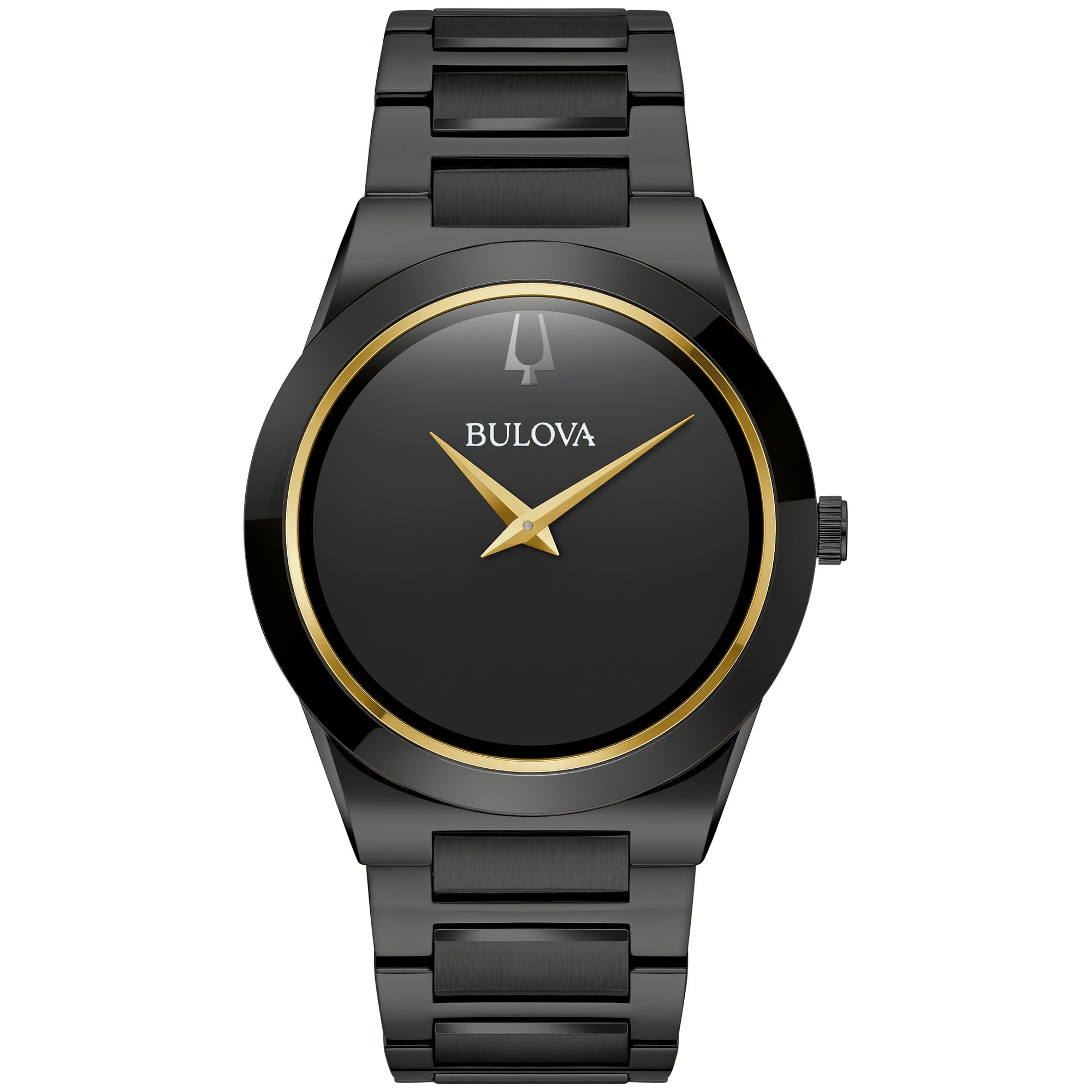 Bulova Mens Modern Millenia Black Ion Plated Stainless Steel 2-Hand Quartz Watch
