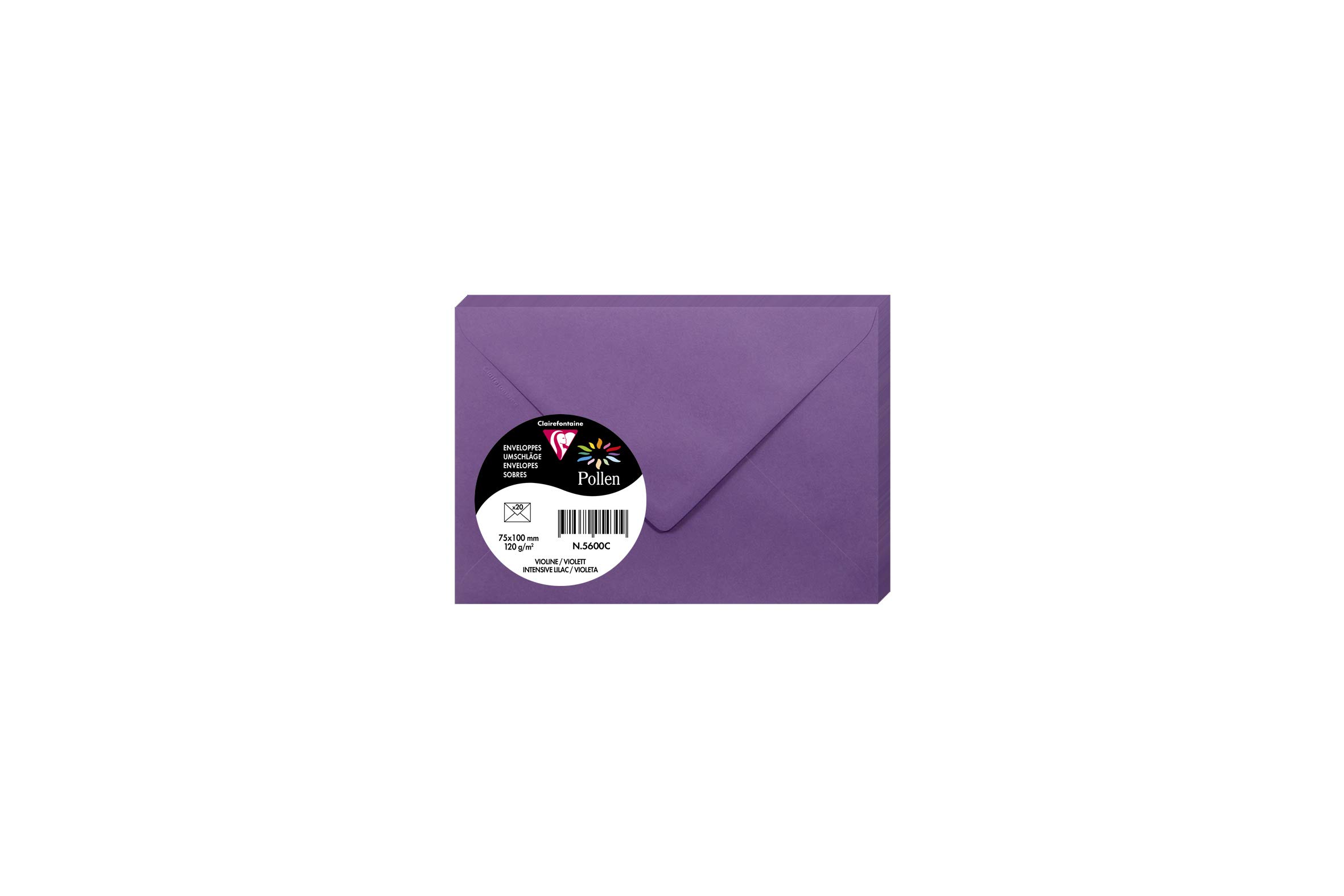 Clairefontaine 5600C - Pack of 20 Gummed Envelopes - Size 7.5 x 10 cm - 120 g/m²